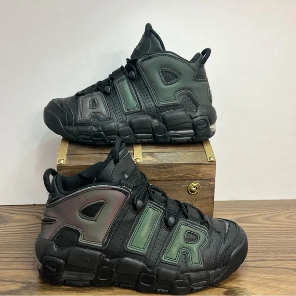Nike Air More Uptempo GS Size 4.5Y Women’s 6 'Reflective' Sneakers 922845-001 - Picture 1 of 12